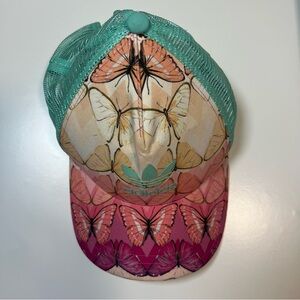[Adidas + FARM Rio] Butterfly Mesh Trucker Hat in Teal, Pink & Peach